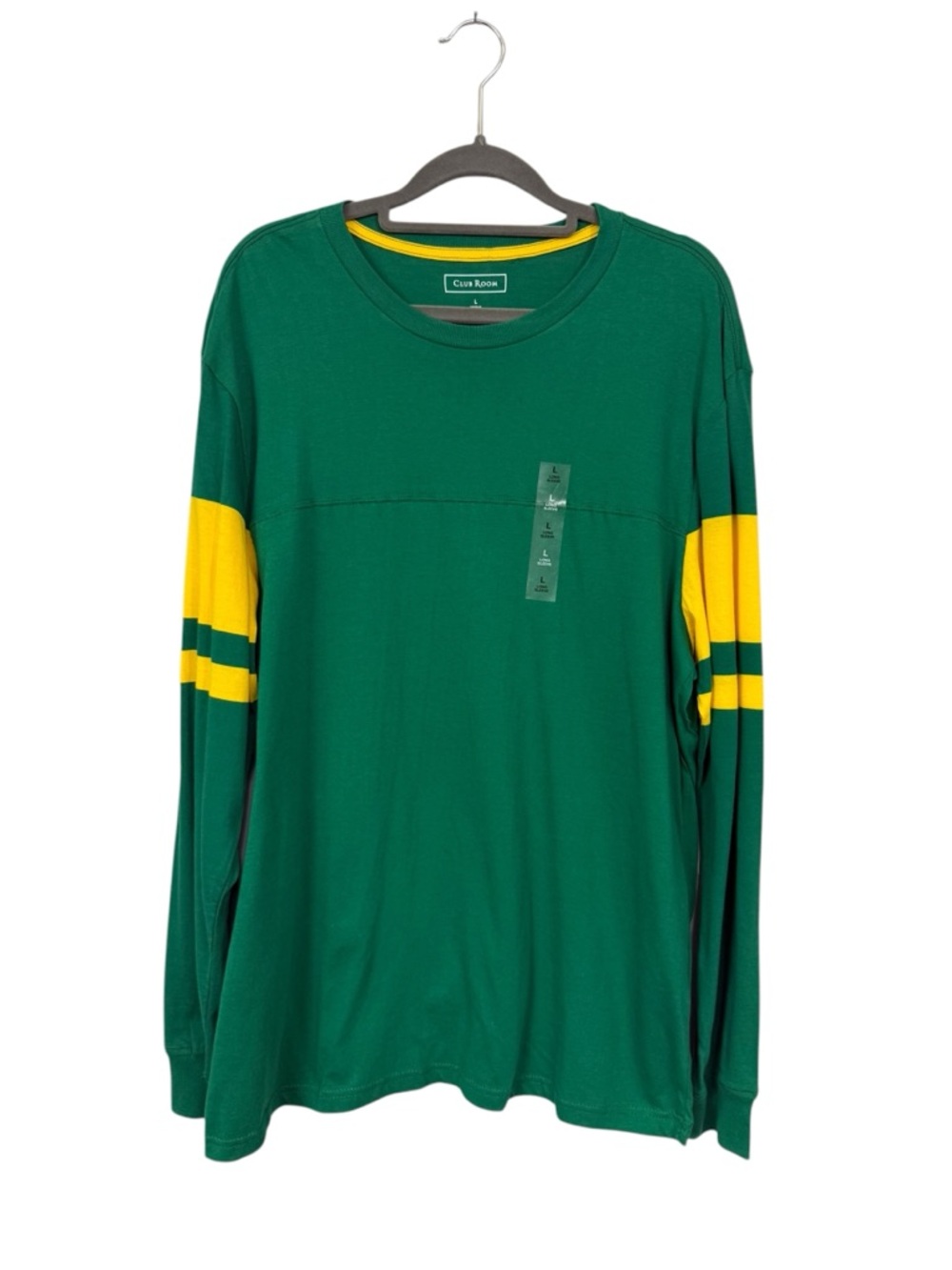 Club Room NEW Men's Large Knit Top T-Shirt Long Sleeves Green Cotton Long Sleeve